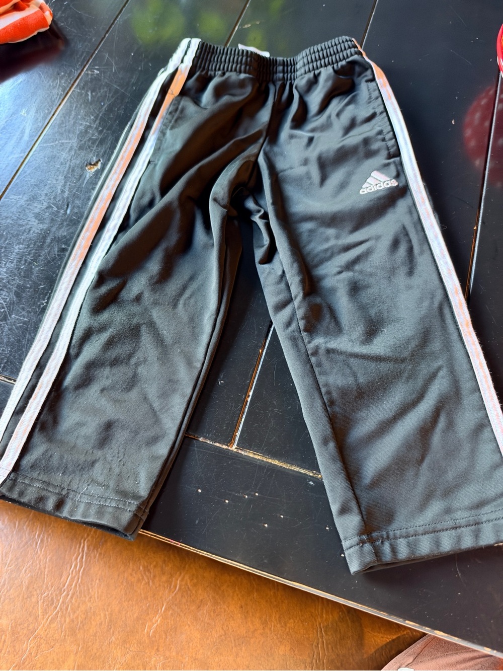 Adidas Kids Black Track Pants with Side Stripes size 3T